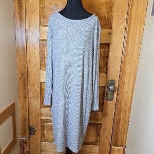 a new day Long Sleeve Gray Ribbed Knit Dress XL